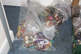 SEVEN BAGS OF COSTUME JEWELLERY