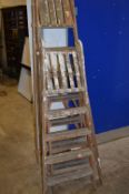 TWO WOODEN STEP LADDERS
