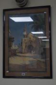 AFTER DAVID MALCOM, A PAIR OF COLOUR PRINTS, views of middle Eastern street scenes, framed and