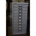 A BISLEY METAL TEN DRAWER CABINET