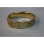 A 9CT BANGLE, diameter 6cm, approximate weight 23 grams