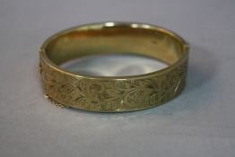 A 9CT BANGLE, diameter 6cm, approximate weight 23 grams
