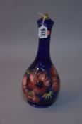 A MOORCROFT POTTERY TABLE LAMP BASE, Anemone pattern, impressed mark to base, approximate height