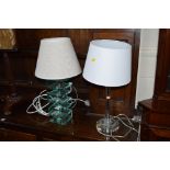 FOUR VARIOUS MODERN TABLE LAMPS, with shades