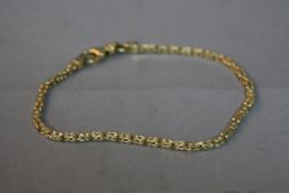 A 9CT BOX BRACELET, approximate length 19cm, approximate weight 6.3 grams