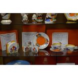 BOXED BRADFORD EXCHANGE EDITIONS 'CLARICE CLIFF' TEA FOR TWO, 'Crocus' pattern to include teapot