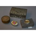 FOUR VARIOUS TRINKET BOXES, various sizes