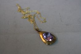 A 9CT PENDANT ON 9CT CHAIN, approximate weight 2.2 grams
