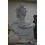 A PLASTER BUST OF A CLASSICAL MALE