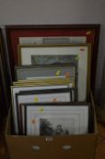 PICTURES AND PRINTS, a box of 19th and 20th Century painting and prints, including David Christison,