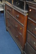 A VICTORIAN PINE BRUSH GRAINED CHEST, of two short and two long drawers, approximate size width