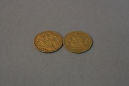 TWO HALF SOVEREIGNS, 1899 and 1900
