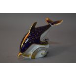 A ROYAL CROWN DERBY PAPERWEIGHT, Dolphin