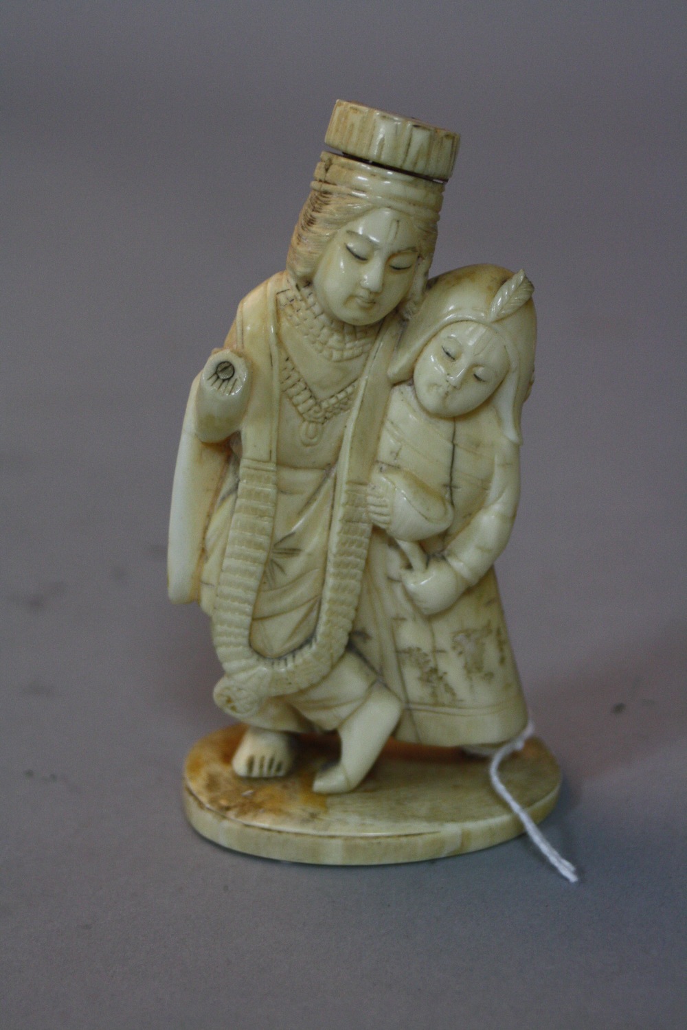 A VICTORIAN IVORY FIGURE, approximate height 10cm