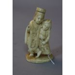 A VICTORIAN IVORY FIGURE, approximate height 10cm