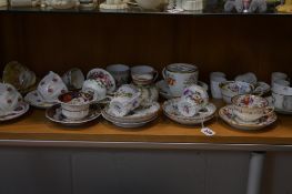 VARIOUS TEAWARES, to include Dresden, Shelley, Royal Albert, 'Moustache' cup and saucer together