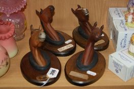 A SET OF FOUR BESWICK HORSE PLAQUES, 'Troy' No 2699, 'Arkle' No 2700, 'The Minstrel' No 2701 and '