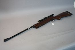 A .22'' B.S.A. METEOR AIR RIFLE, serial number TE1960, rear sight removed and fitted with a with B.