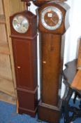 A OAK CASED GRANDDAUGHTER CLOCK and another granddaughter clock (2)