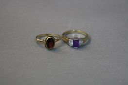 TWO 9CT DRESS RINGS, ring sizes M and N