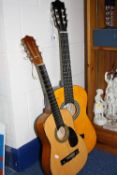 AN ENCORE ACCOUSTIC GUITAR, together with a Cordola classic guitar (2) (missing some strings)