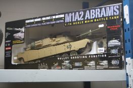 A BOXED MAPLIN RADIO CONTROL PLASTIC M1A2 ABRAMS MAIN BATTLE TANK, No.0817, 1:16 scale, not