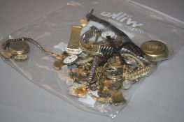 A BAG OF MIXED WATCH PARTS