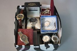 A BOX OF MIXED WRISTWATCHES, to include Rotary, Citizen, etc