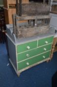 A PAINTED PINE WASHSTAND, of two short and two long drawers