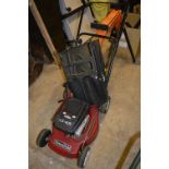 A MOUNTFIELD LS45 PETROL LAWN MOWER, with grass box