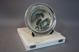 A STERLING SILVER ROYAL WEDDING PLATE, by John Pinches Medallists, Ltd Edition, approximate weight