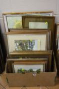 SEVEN COLOURED PRINTS BY JANE PEARSON of titled views including Runswick Bay, Thornton Dale,