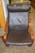 AN IKEA LEATHER CHAIR, and an office chair (2)
