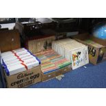 SIX BOXES AND LOOSE BOOKS, to include Ladybird, childrens annuals etc