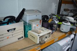 A QUANTITY OF KITCHEN ELECTRICALS, including steam cleaner, breadmaker, etc