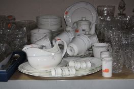 ROYAL DOULTON 'CARNATION' DINNERWARES, H5084, to include teapot, milk, covered sugar, cake plate,