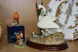 A BOXED BORDER FINE ARTS FIGURE GROUP, 'First One In' (Swan and Cygnets) B0189 by Ray Ayres,
