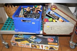 A QUANTITY OF TOYS, to include modern Action Man figures and accessories, Wrestling figures, boxed