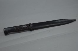 A WWII 3RD REICH GERMAN K98 RIFLE BAYONET, with the markings on the blade 951R, E.U.F. Horster, also