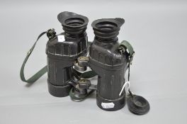 A PAIR OF AVIMO BRITISH MILITARY ISSUE BINOCULARS, (self focusing ?) serial number 15788, rubber