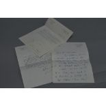 THREE LETTERS FROM THE HAND OF DOUGLAS BADER CBE, DSO AND BAR, DFC AND BAR, WWII Fighter Ace, two of