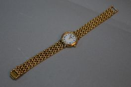 A RAYMOND WEIL LADIES GOLD PLATED WRISTWATCH, reference 5349, boxed and papers