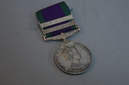 ERII CAMPAIGN SERVICE MEDAL, with Malay Peninsula, Borneo bars, correctly named to 22663421 Pte J.