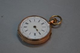 A 9CT GOLD OPEN FACED POCKET WATCH, approximate weight 116 grams (s.d.)