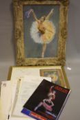 A COLLECTION OF ITEMS RELATING TO THE KIROV BALLERINA YULIA MAKHALINA, including a framed painting