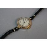 AN EARLY 20TH CENTURY 9CT GOLD EROS LADIES WRISTWATCH, mechanical hand wound 15 jewelled movement,