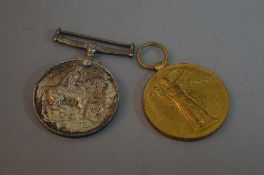 A BRITISH WAR & VICTORY PAIR OF WWI MEDALS, correctly named to M2-200472 Pte F.A. Slack A.S.C. (Army