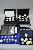 A QUANTITY OF MAINLY SILVER COINS AND SILVER PROOFS, to include a Royal Mint silver Millennium set