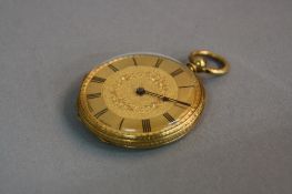 AN 18K GOLD OPEN FACED POCKET WATCH, case marked L.C. 3576, dust cover marked 'Best Geneva