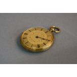 AN 18K GOLD OPEN FACED POCKET WATCH, case marked L.C. 3576, dust cover marked 'Best Geneva